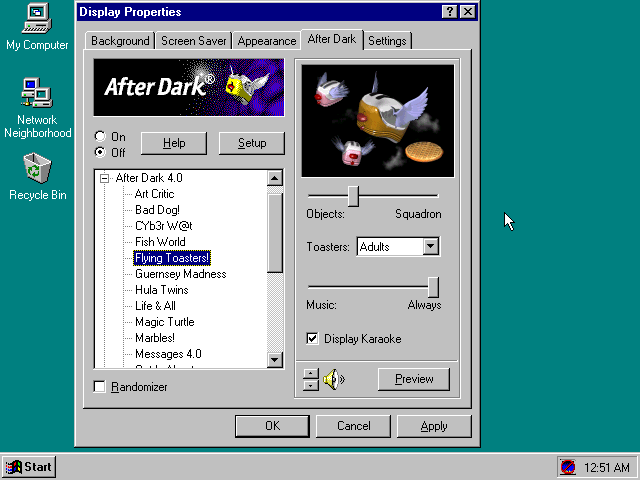 AfterDark 4.0 - Menu